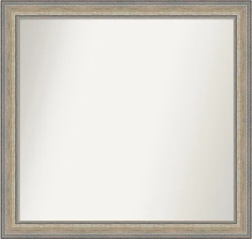 Miniatura 81 de Amanti Art Espejo de baño plateado para sobre fregadero, 28 x 47 pulgadas, espejo rectangular de plata imperial, marco de madera tradicional de gran