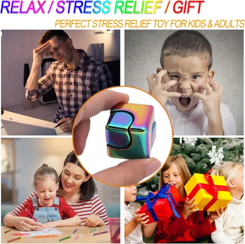 Miniatura 5 de QLKUNLA Fidget Cube Spinner Anti-Ansiedad Enfoque Juguetes Antiestrés EDC Fidgets Spinner 4-en-1 Juguetes Metálico Enfoque Juguetes de Dedo Cubo