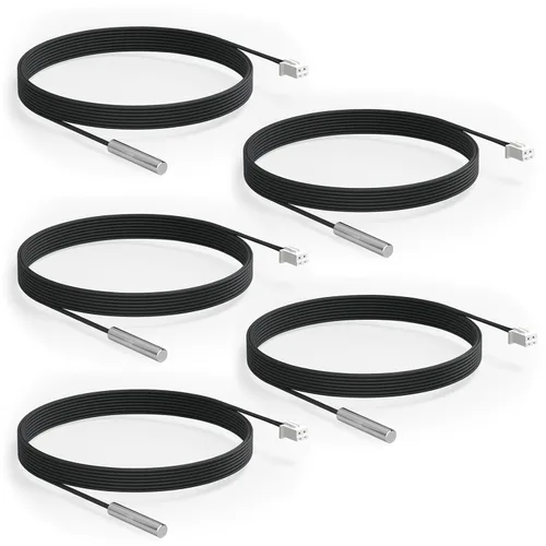 Miniatura 11 de DROK 3 piezas de sonda de sensor de temperatura de 10K, sonda de temperatura impermeable de 1 metro, sonda de temperatura de acero inoxidable 3950