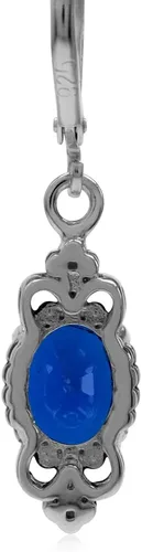 Miniatura 4 de Silvershake Pendientes colgantes de plata de ley 925 de forma ovalada de 0.315x0.236 in, estilo balinés de Bali
