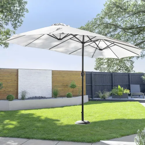 Miniatura 2 de Harrier Parasoles de doble cara de 15 pies – Toldo para patio trasero con cubierta de parasol opcional y pesas base de sombrilla Parasol blanco