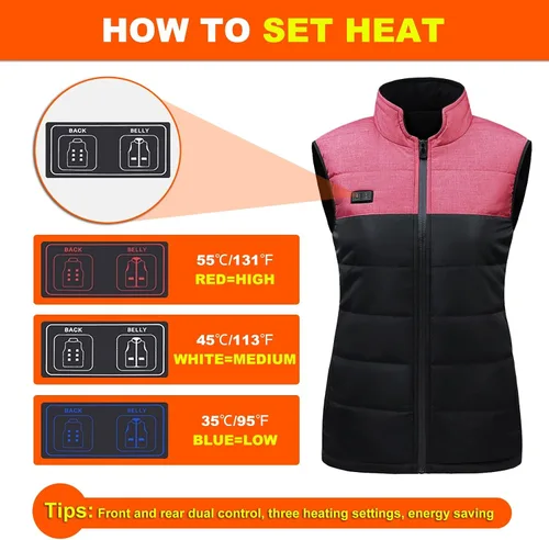 Miniatura 2 de Chaleco calefactor para hombre, lavable, con calefacción, recargable por USB, para campamento, caza, pesca, esquí