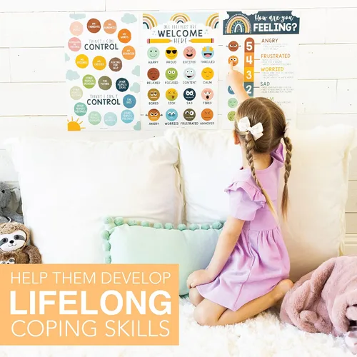 Miniatura 9 de Hadley Designs Tabla de sentimientos para niños de 4 a 8 años – Tabla de emociones para niños pequeños de 3 a 5 años, carteles de sentimientos
