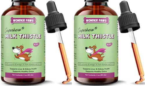 Miniatura 9 de Wonder Paws Cardo mariano, soporte hepático para perros, apoya la función renal para mascotas, desintoxicación, soporte hepático, con aceite