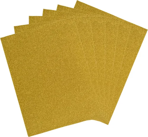 Miniatura 7 de Mega Crafts 6 hojas metálicas de espuma EVA de 9 x 12 pulgadas, papeles con purpurina azul brillante con parte trasera adhesiva, álbumes