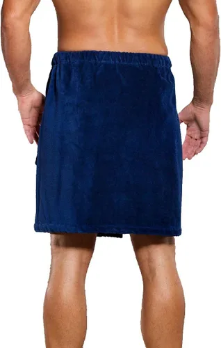 Miniatura 2 de anatolian Toalla de felpa de algodón orgánico para hombre, ajustable, para después de la ducha, para usar en el gimnasio, piscina, playa, spa, Azul