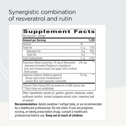 Miniatura 2 de Integrative Therapeutics Resveratrol Ultra HP - Suplemento antioxidante para apoyo a la salud cardíaca*- Cápsulas blandas sin soja una vez al día