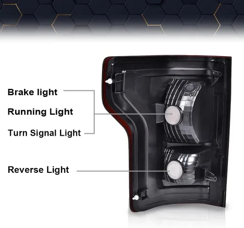 Miniatura 2 de PIT66 Conjunto de luz trasera de halogéno compatible con Ford F150 SSV 2016 2017/ F150 2015-2017 Lariat, XL, XLT FL3Z13405A-PFM, FO2800239