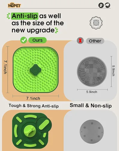 Miniatura 3 de HOPET Alfombrilla interactiva grande de 7.1 pulgadas para lamer el aburrimiento y la reducción de la ansiedad, suave y segura de mantequilla de maní