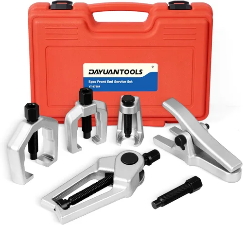 Miniatura 10 de DAYUAN Kit de herramientas de servicio frontal profesional, 5 piezas, color azul, extractor de brazo Pitman, separador de rótula, herramienta
