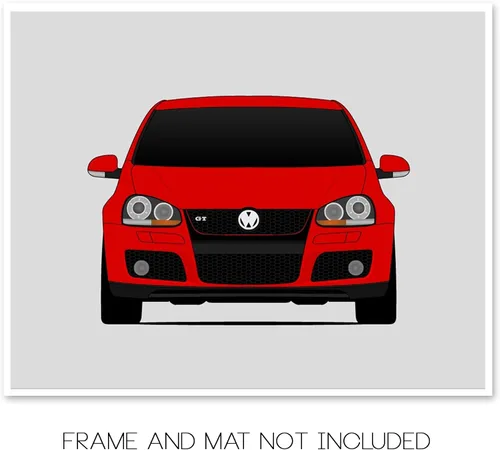 Miniatura 2 de Custom Car Posters Póster hecho a mano compatible con Volkswagen Golf GTI MK5 (2004-2008) 5ª generación, decoración de arte de pared, 8 x 10