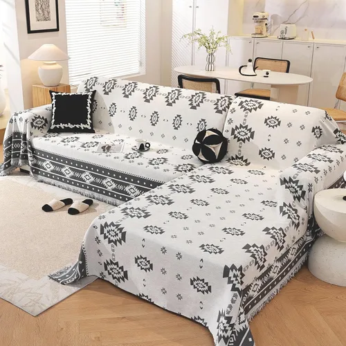 Miniatura 11 de OstepDecor Fundas para sofá modular, 2 piezas, manta de sofá en forma de L, funda de sofá seccional, lavable, fundas para sofá chaise lounge
