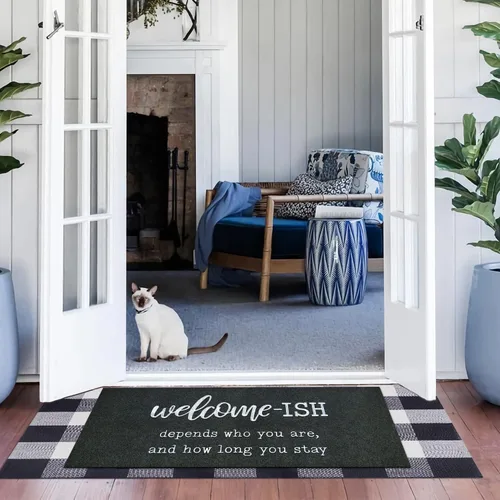 Miniatura 5 de JJUUYOU Tapete Grande para Puerta de Entrada Tapete de Bienvenida Duradero para Puerta Delantera Exterior Entrada Divertido Tapete Welcome-ish