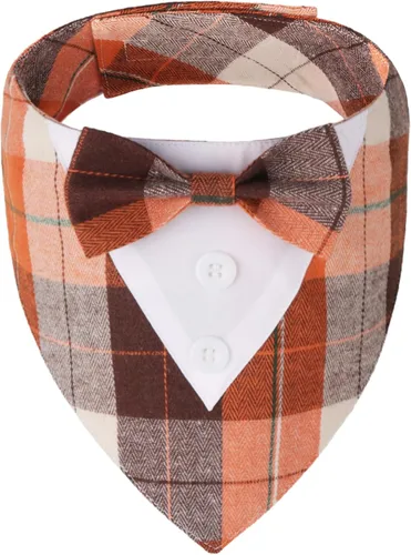 Miniatura 4 de ADOGGYGO Bandana de esmoquin para perro de cumpleaños, collar azul con corbatín, disfraz formal ajustable de cumpleaños para perros extra pequeños