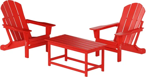 Miniatura 30 de WO Home Furniture - Juego de 3 sillas plegables para exteriores, mesa auxiliar, resistente a la intemperie y a los rayos UV, para césped, jardín