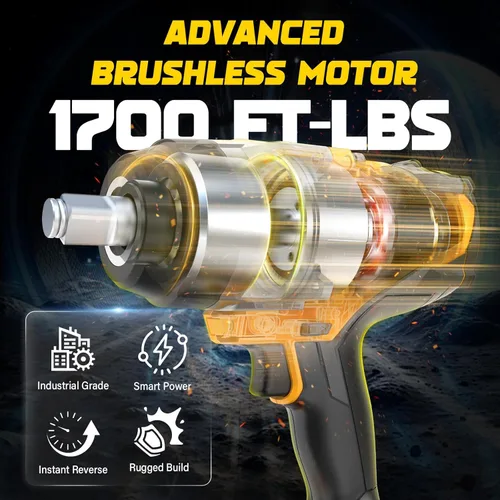 Miniatura 2 de NATBEESY Llave de impacto compatible con batería DeWalt 20V MAX: destornillador de anillo de cerdo de 1/2 pulgada de alto torque