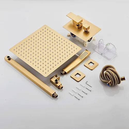 Miniatura 7 de SaniteModar Cabezal de Ducha, Sistema de Ducha de Baño de 10 Pulgadas, Cabezal de Ducha Cuadrado de Lluvia Multifunción, Kit de Ajuste de Cabezal