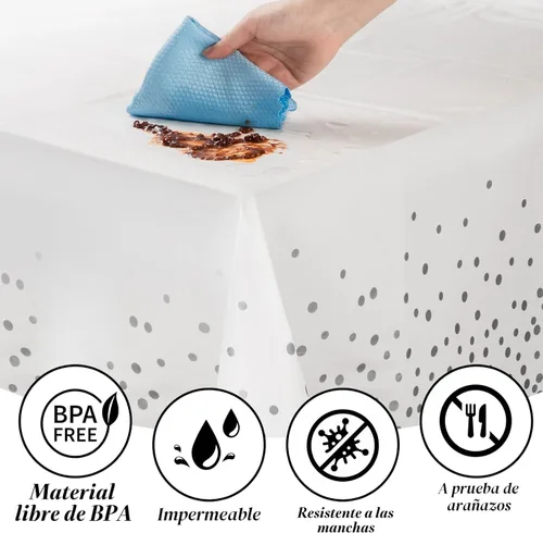 Miniatura 5 de Goodluck Juego de vajilla plateada de 352 piezas para 50 invitados, platos cuadrados de plástico con borde plateado, incluye: 100 platos