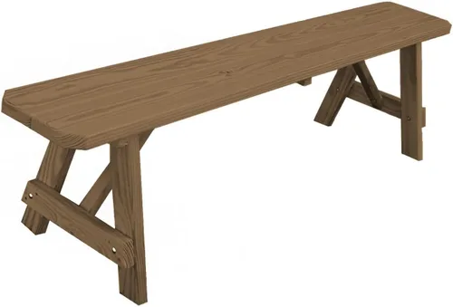 Miniatura 31 de Furniture Barn USA Banco tradicional de pino tratado a presión de 2 pies, tinte de cedro