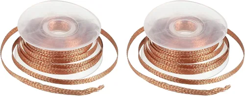 Miniatura 12 de MECCANIXITY Trenza de mecha de soldadura, trenza de mecha desoldadora sin limpieza, 0.08 pulgadas de ancho y 4.92 pies de longitud para quitar