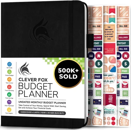 Miniatura 14 de Clever Fox Planificador de presupuesto de bolsillo, mini cuaderno de seguimiento de gastos. Organizador de presupuestos mensual, cuaderno