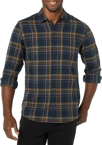 Miniatura 61 de Amazon Essentials Camisas de franela de manga larga para hombre, corte ajustado, a cuadros con botones