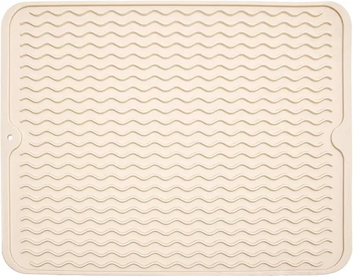 Miniatura 24 de Tapete de silicona para secar platos, antideslizante, fácil de limpiar, tapete escurridor de platos grande resistente al calor para encimera