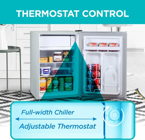 Miniatura 3 de BLACK+DECKER Refrigerador compacto de 2.5 pies cúbicos, certificado ENERGY STAR, mini refrigerador de una sola puerta con compartimento enfriador