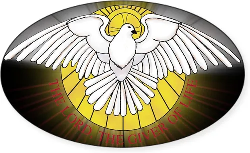 CafePress Pegatina rectangular de espíritu santo para parachoques de coche ovalada Blanco - Pegatina Rectángulo Espíritu Santo