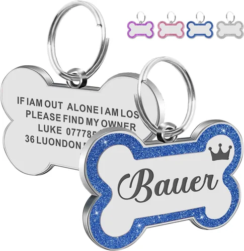 Miniatura 6 de Etiquetas para perros personalizadas para mascotas, etiquetas de nombre para perro, etiqueta para perro personalizada grabada con cualquier nombre