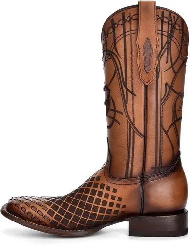 Miniatura 4 de Cuadra Botas Rodeo para hombre en cuero genuino marrón, Metálico, marrón