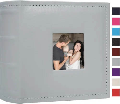 Miniatura 13 de Álbum de fotos pequeño de 4 x 6 pulgadas, paquete de 2 libros de fotos de cuero, cada mini álbum de 26 páginas tiene capacidad para 52 fotos, Rojo