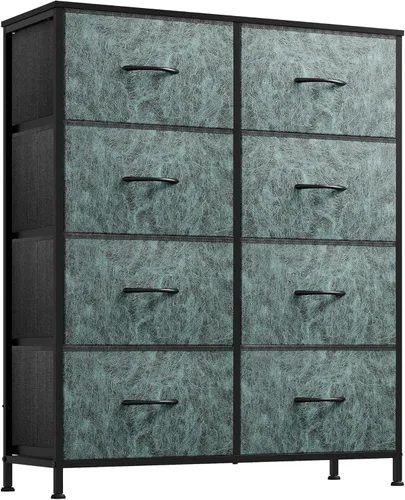 Miniatura 17 de WLIVE - Cómoda de tela para dormitorio, cómoda alta con 8 cajones, torre de almacenamiento con contenedores de tela, cómodas dobles, cómoda