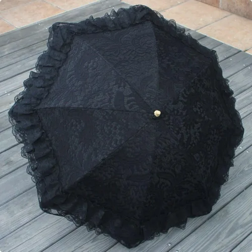 Miniatura 4 de Honeystore - Sombrilla de encaje para novia con 2 paraguas plegable