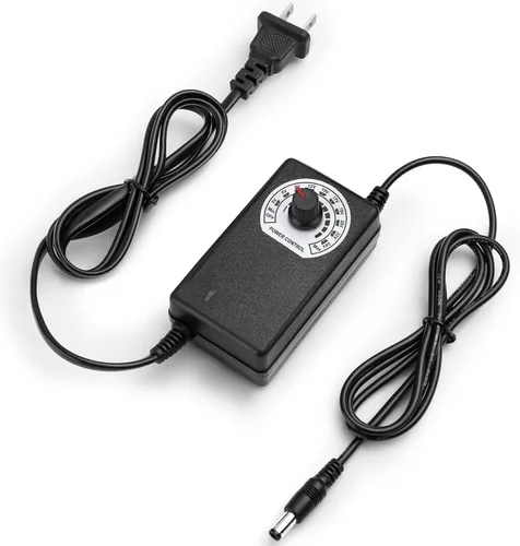 Miniatura 11 de Facmogu Fuente de alimentación ajustable de 3V-12V 5A 60W con pantalla LED, CC variable 3V 5V 6V 9V 12V Adaptador universal AC/DC, 100V-240V AC a DC