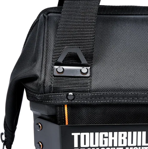Miniatura 8 de ToughBuilt ClipTech Series - Bolsa de herramientas de boca masiva de 12 pulgadas, diseño de cuerpo duro de apertura amplia con 25 bolsillos, base