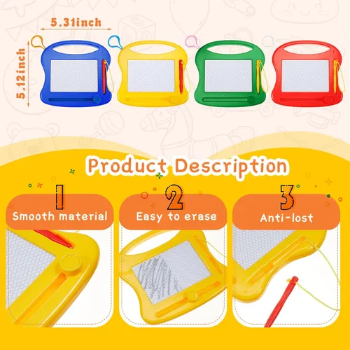 Miniatura 2 de Tinlade Paquete de 24 Mini Pizarras Magnéticas de Dibujo para Niños, Boceto Pequeño Borrable, Bloc de Escritura Juguete de Pintura a Granel Favor
