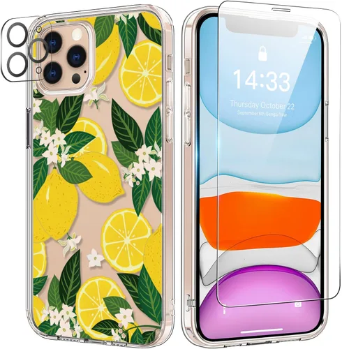 Miniatura 10 de bicol Funda para iPhone 11 Pro con Protector de Pantalla y Protector de Lente de Cámara - Diseños de Flores Florales de Moda para Mujeres y Niñas