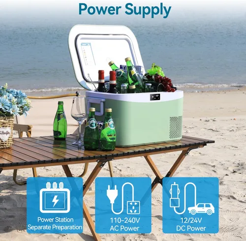 Miniatura 3 de Megiu Refrigerador portátil de 12 voltios, congelador de automóvil de 13.5 cuartos de galón (12.8 litros), enfriador de compresor 12V/24V CC 110~240