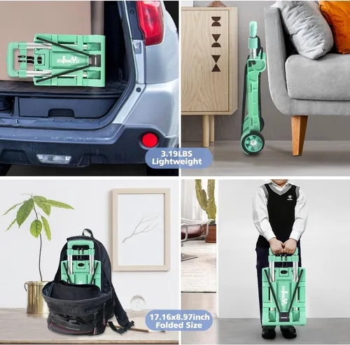 Miniatura 5 de Carretilla de mano plegable con dolly, carretilla de compras plegable, dolly de mano mini ligera, carretilla de mochila, carretilla de equipaje, 2