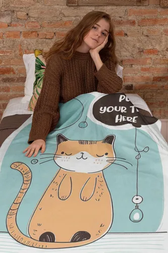 Miniatura 3 de Personalized Baby Blankets for Girls and Boy - Unique Cat, Birthday Gifts for Cat Lovers, Cat Dad Gifts for Men, and Funny Cat Gifts for Women 30" x