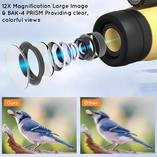 Miniatura 2 de Telescopio monocular de 12 x 50 de alta potencia para adultos, monocular HD con zoom compacto con adaptador para teléfono inteligente y trípode