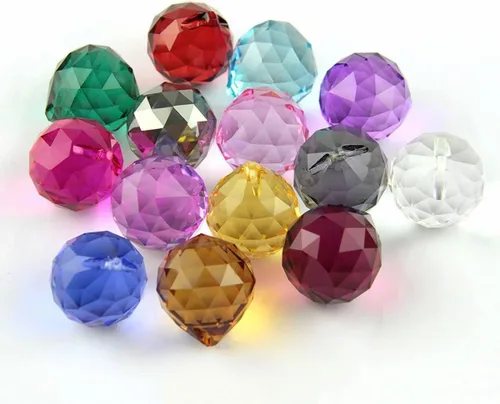 Miniatura 5 de Queenbox - 10 colgantes colgantes de cristal de 1.575 pulgadas (1.575 in) con agujero para lámpara de araña Feng Shui ventana, color azul claro