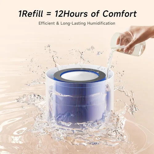 Miniatura 8 de Afloia Humidificador y purificador de aire en uno, combo de purificador de aire y humidificador evaporativo para el hogar, limpiador de aire