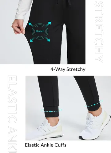 Miniatura 5 de BALEAF Pantalones deportivos con forro polar para mujer, pantalones de senderismo de cintura alta, resistentes al agua, pantalones térmicos de esquí