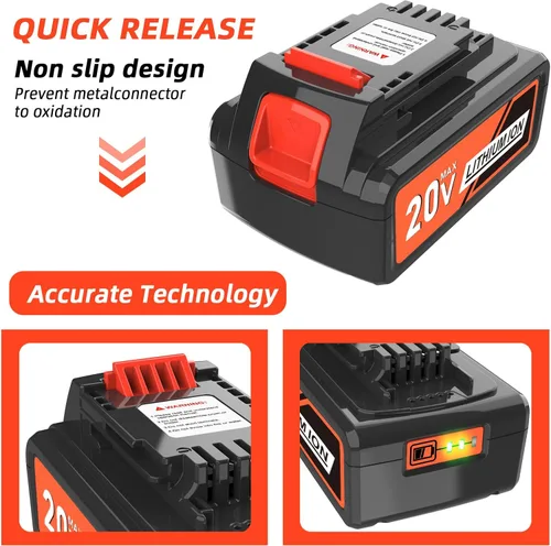 Miniatura 3 de Batería de repuesto para Black and Decker LBXR2520 LBXR2020 LBXR2020 LBX20 LBX20 LB2X4020 LB2X3020 y compatible con LCC221 LST522 LST201 LST220