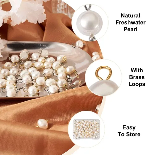 Miniatura 3 de Colgantes de perlas de agua dulce cultivadas naturales mezcladas teñidas perlas reales colgantes para pendientes, collares, pulseras joyería