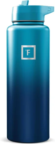 Miniatura 104 de IRON °FLASK Frasco de hidratación para acampar y senderismo con pajilla, botella de agua deportiva de acero inoxidable con aislamiento de boca Dark