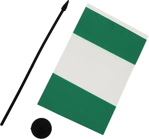 Miniatura 115 de AZ FLAG Sierra Leone Bandera de mesa 5'' x 8'' - Bandera de escritorio de Sierra Leona 21 x 14 cm - Bastón y base de plástico negro