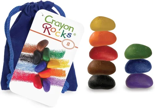Miniatura 6 de Crayon Rocks, Crayons in a Rock Shape, 8 Colors, Tripod Grip Made For Handwriting Development in Kids and Toddlers, Fun & Educational, Creative